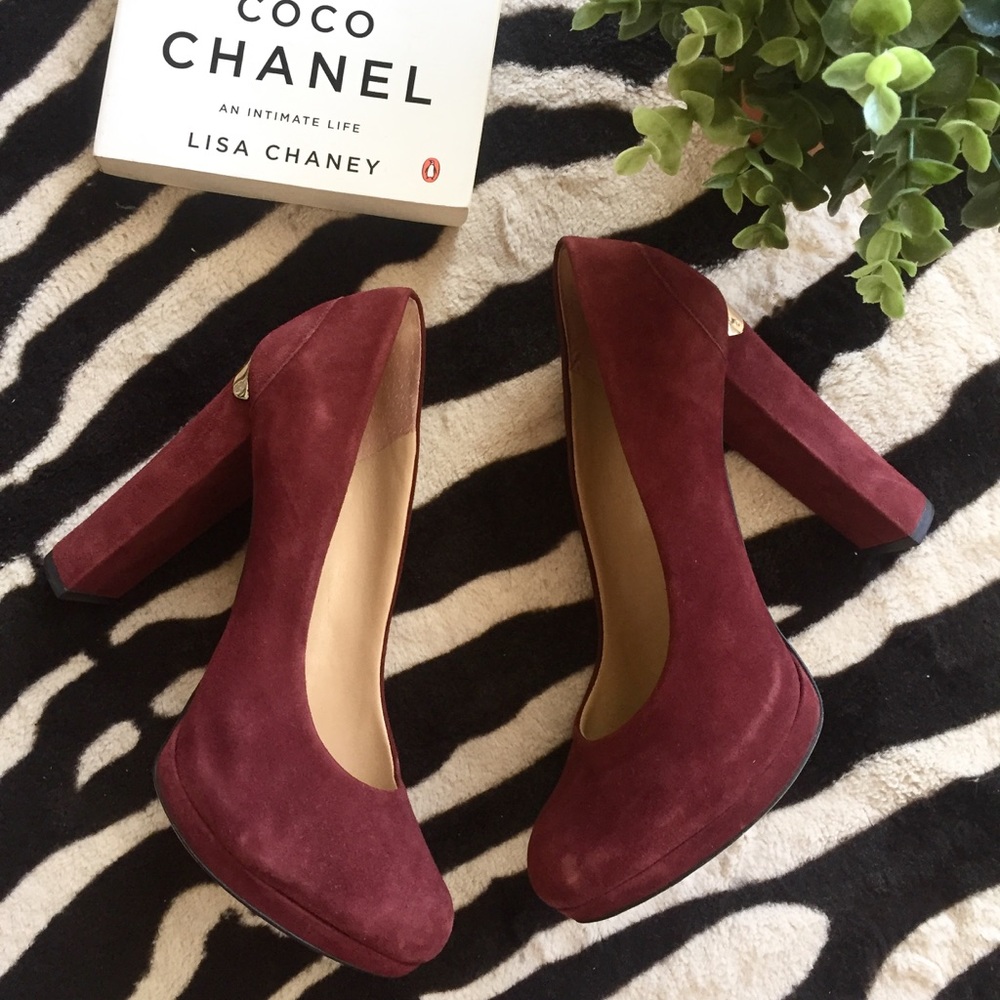 Michael Kors burgundy block heels
